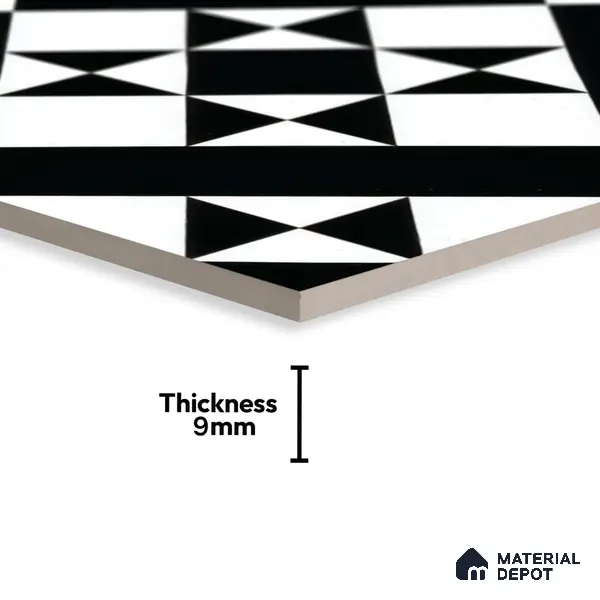 Moroccan Tile TL 05176 Zellige Monochrome Star Multi Colour 1 ft x 1 ft Vitrified Matte Finish - 9 mm | Suitable for Kitchen, Bathroom, Balcony Floor & Wall | Please Expect a Slight Variation of Pattern