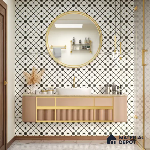 Moroccan Tile TL 05177 Zellige Moroccan Starlight Multi Colour 1 ft x 1 ft Vitrified Matte Finish - 9 mm | Suitable for Kitchen, Bathroom, Balcony Floor & Wall | Please Expect a Slight Variation of Pattern