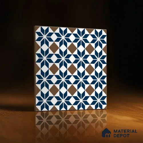 Moroccan Tile TL 05178 B Zellige Monochrome Blue Multi Colour 1 ft x 1 ft Vitrified Matte Finish - 9 mm | Suitable for Kitchen, Bathroom, Balcony Floor & Wall | Please Expect a Slight Variation of Pattern
