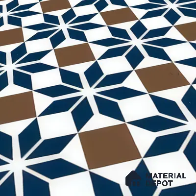 Moroccan Tile TL 05178 B Zellige Monochrome Blue Multi Colour 1 ft x 1 ft Vitrified Matte Finish - 9 mm | Suitable for Kitchen, Bathroom, Balcony Floor & Wall | Please Expect a Slight Variation of Pattern