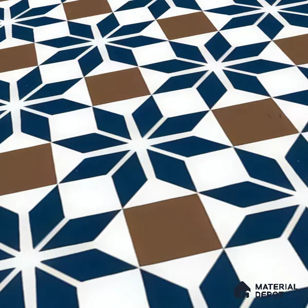 Moroccan Tile TL 05178 B Zellige Monochrome Blue Multi Colour 1 ft x 1 ft Vitrified Matte Finish - 9 mm | Suitable for Kitchen, Bathroom, Balcony Floor & Wall | Please Expect a Slight Variation of Pattern