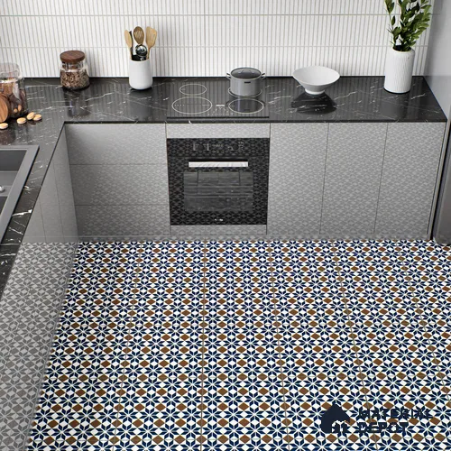 Moroccan Wall & Floor Tile TL 05178 B Zellige Monochrome Blue Multi Colour 1 ft x 1 ft Vitrified Matte Finish - 9 mm | Suitable for Kitchen, Bathroom, Balcony | Please Expect a Slight Variation of Pattern