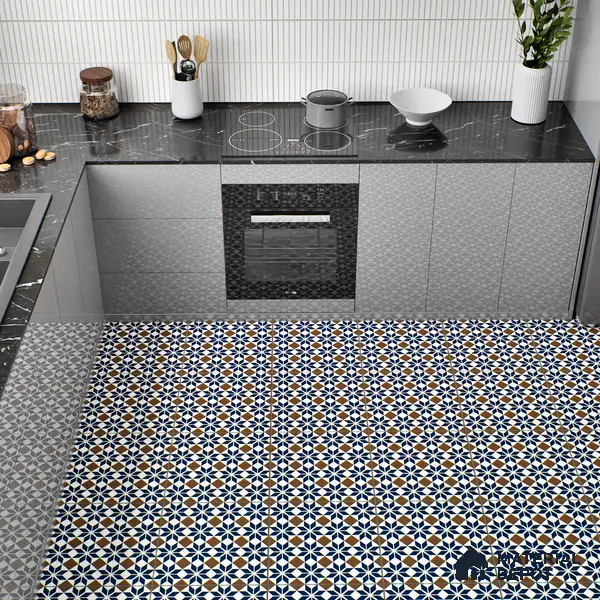Moroccan Tile TL 05178 B Zellige Monochrome Blue Multi Colour 1 ft x 1 ft Vitrified Matte Finish - 9 mm | Suitable for Kitchen, Bathroom, Balcony Floor & Wall | Please Expect a Slight Variation of Pattern
