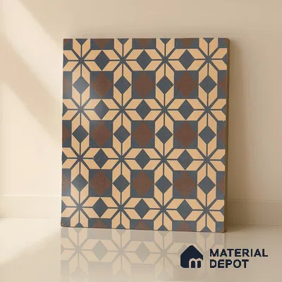 Moroccan Wall & Floor Tile TL 05178 C Zellige Monochrome Beige Multi Colour 1 ft x 1 ft Porcelain Matte Finish - 9 mm | Suitable for Kitchen, Bathroom, Balcony | Please Expect a Slight Variation of Pattern