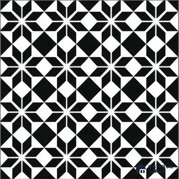 Moroccan Tile TL 05178 Zellige Monochrome Black Multi Colour 1 ft x 1 ft Vitrified Matte Finish - 9 mm | Suitable for Kitchen, Bathroom, Balcony Floor & Wall | Please Expect a Slight Variation of Pattern (Sample)