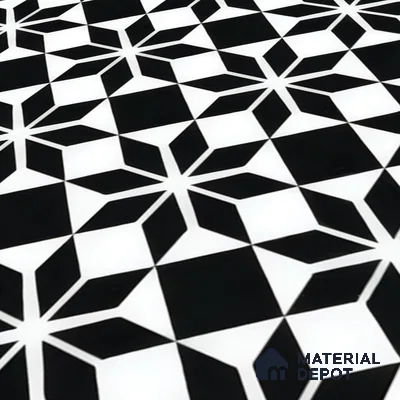 Moroccan Tile TL 05178 Zellige Monochrome Black Multi Colour 1 ft x 1 ft Vitrified Matte Finish - 9 mm | Suitable for Kitchen, Bathroom, Balcony Floor & Wall | Please Expect a Slight Variation of Pattern (Sample)