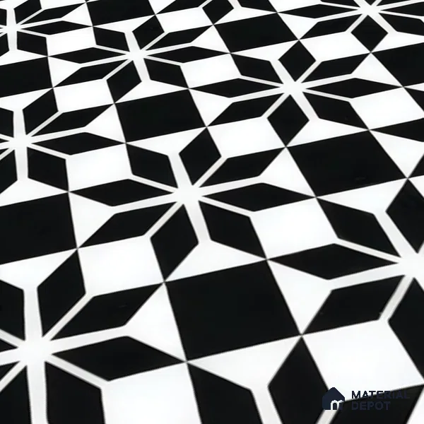 Moroccan Tile TL 05178 Zellige Monochrome Black Multi Colour 1 ft x 1 ft Vitrified Matte Finish - 9 mm | Suitable for Kitchen, Bathroom, Balcony Floor & Wall | Please Expect a Slight Variation of Pattern (Sample)
