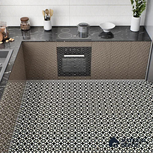 Moroccan Wall & Floor Tile TL 05178 Zellige Monochrome Black Multi Colour 1 ft x 1 ft Vitrified Matte Finish - 9 mm | Suitable for Kitchen, Bathroom, Balcony | Please Expect a Slight Variation of Pattern