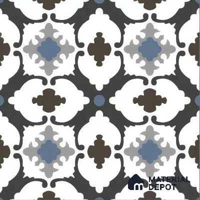 Moroccan Wall & Floor Tile TL 05179 Zellige Blue Mirage Multi Colour 1 ft x 1 ft Vitrified Matte Finish - 9 mm | Suitable for Kitchen, Bathroom, Balcony | Please Expect a Slight Variation of Pattern