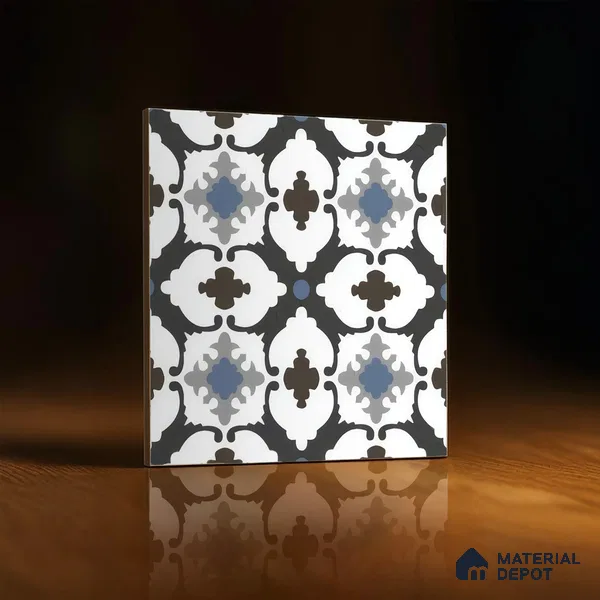 Moroccan Wall & Floor Tile TL 05179 Zellige Blue Mirage Multi Colour 1 ft x 1 ft Vitrified Matte Finish - 9 mm | Suitable for Kitchen, Bathroom, Balcony | Please Expect a Slight Variation of Pattern