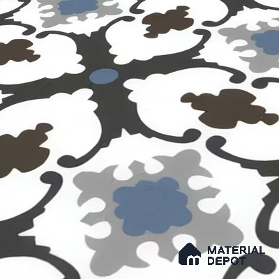 Moroccan Wall & Floor Tile TL 05179 Zellige Blue Mirage Multi Colour 1 ft x 1 ft Vitrified Matte Finish - 9 mm | Suitable for Kitchen, Bathroom, Balcony | Please Expect a Slight Variation of Pattern