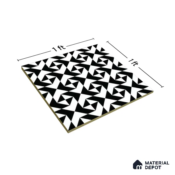 Moroccan Tile TL 05200 Zellige Starry Medina Multi Colour 1 ft x 1 ft Vitrified Matte Finish - 9 mm | Suitable for Kitchen, Bathroom, Balcony Floor & Wall | Please Expect a Slight Variation of Pattern (Sample)
