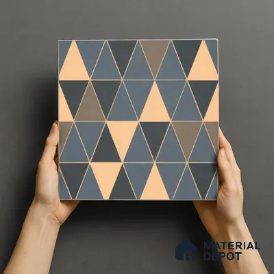 Moroccan Tile TL 05201 Zellige Stacked Triangle Multi Colour 1 ft x 1 ft Vitrified Matte Finish - 9 mm | Suitable for Kitchen, Bathroom, Balcony Floor & Wall | Please Expect a Slight Variation of Pattern
