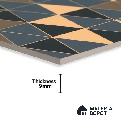 Moroccan Tile TL 05201 Zellige Stacked Triangle Multi Colour 1 ft x 1 ft Vitrified Matte Finish - 9 mm | Suitable for Kitchen, Bathroom, Balcony Floor & Wall | Please Expect a Slight Variation of Pattern