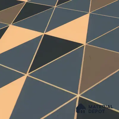 Moroccan Tile TL 05201 Zellige Stacked Triangle Multi Colour 1 ft x 1 ft Vitrified Matte Finish - 9 mm | Suitable for Kitchen, Bathroom, Balcony Floor & Wall | Please Expect a Slight Variation of Pattern