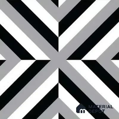 Moroccan Tile TL 05202 Zellige Reflected Lines Multi Colour 1 ft x 1 ft Vitrified Matte Finish - 9 mm | Suitable for Kitchen, Bathroom, Balcony Floor & Wall | Please Expect a Slight Variation of Pattern