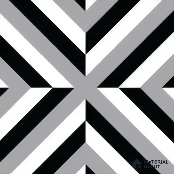 Moroccan Tile TL 05202 Zellige Reflected Lines Multi Colour 1 ft x 1 ft Vitrified Matte Finish - 9 mm | Suitable for Kitchen, Bathroom, Balcony Floor & Wall | Please Expect a Slight Variation of Pattern