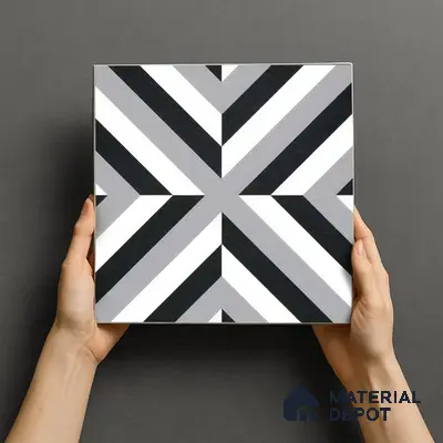 Moroccan Tile TL 05202 Zellige Reflected Lines Multi Colour 1 ft x 1 ft Vitrified Matte Finish - 9 mm | Suitable for Kitchen, Bathroom, Balcony Floor & Wall | Please Expect a Slight Variation of Pattern