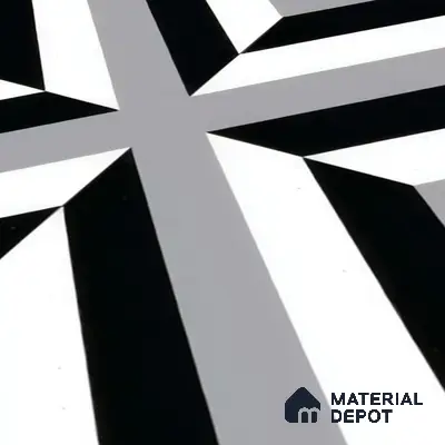 Moroccan Tile TL 05202 Zellige Reflected Lines Multi Colour 1 ft x 1 ft Vitrified Matte Finish - 9 mm | Suitable for Kitchen, Bathroom, Balcony Floor & Wall | Please Expect a Slight Variation of Pattern