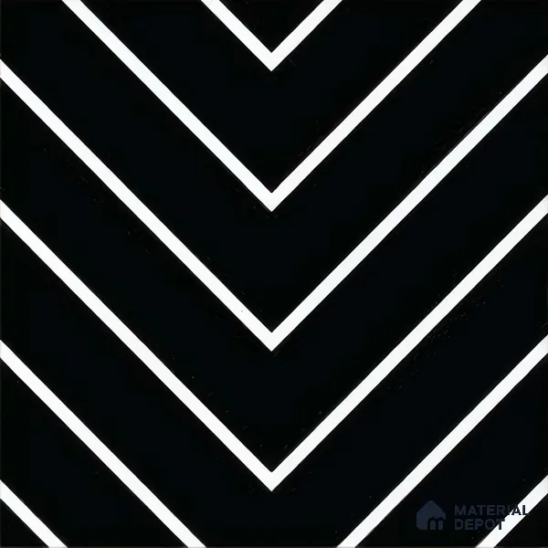 Moroccan Wall & Floor Tile TL 05203 Zellige Noir Wave Lines Multi Colour 1 ft x 1 ft Porcelain Matte Finish - 9 mm | Suitable for Kitchen, Bathroom, Balcony | Please Expect a Slight Variation of Pattern