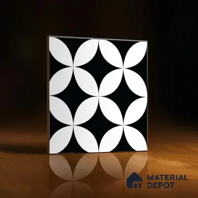Moroccan Tile TL 05204 Zellige Crescent Shadows Multi Colour 1 ft x 1 ft Vitrified Matte Finish - 9 mm | Suitable for Kitchen, Bathroom, Balcony Floor & Wall | Please Expect a Slight Variation of Pattern