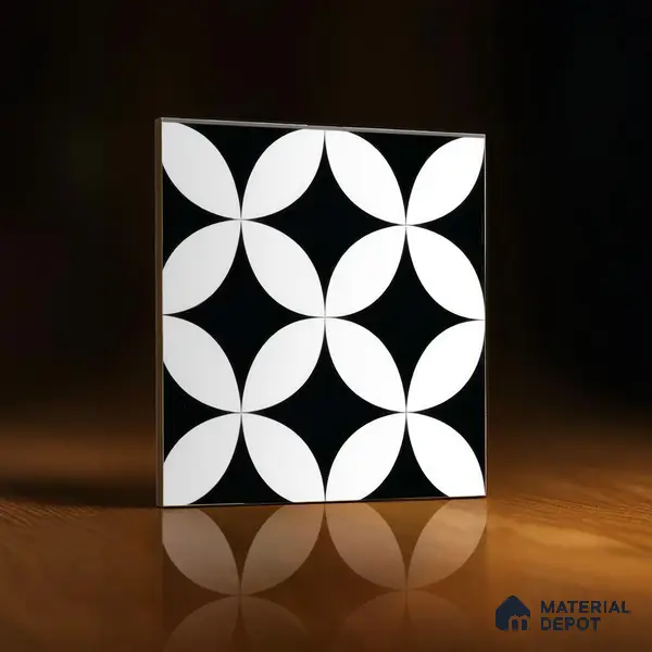 Moroccan Tile TL 05204 Zellige Crescent Shadows Multi Colour 1 ft x 1 ft Vitrified Matte Finish - 9 mm | Suitable for Kitchen, Bathroom, Balcony Floor & Wall | Please Expect a Slight Variation of Pattern