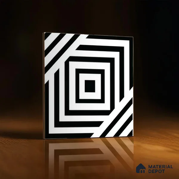 Moroccan Wall & Floor Tile TL 05206 Zellige Illusional Box Multi Colour 1 ft x 1 ft Vitrified Matte Finish - 9 mm | Suitable for Kitchen, Bathroom, Entryway | Please Expect a Slight Variation of Pattern