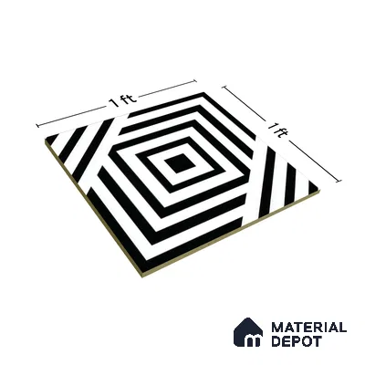 Moroccan Wall & Floor Tile TL 05206 Zellige Illusional Box Multi Colour 1 ft x 1 ft Vitrified Matte Finish - 9 mm | Suitable for Kitchen, Bathroom, Entryway | Please Expect a Slight Variation of Pattern
