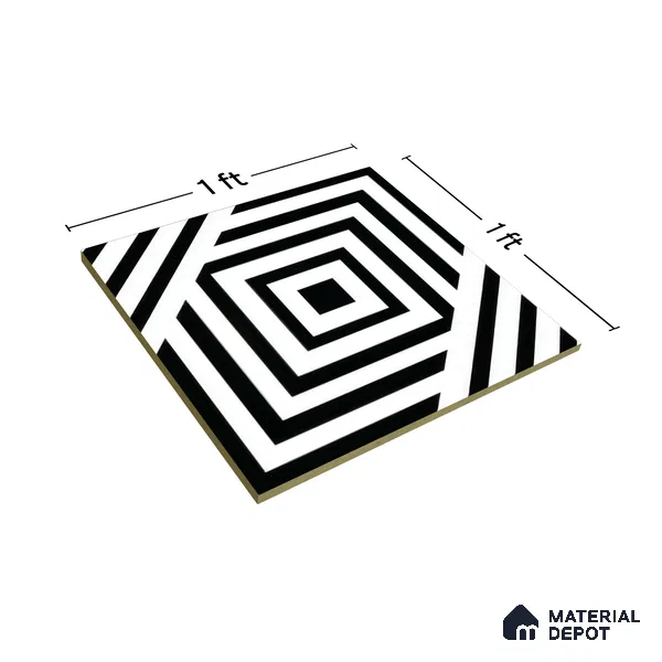 Moroccan Wall & Floor Tile TL 05206 Zellige Illusional Box Multi Colour 1 ft x 1 ft Vitrified Matte Finish - 9 mm | Suitable for Kitchen, Bathroom, Entryway | Please Expect a Slight Variation of Pattern