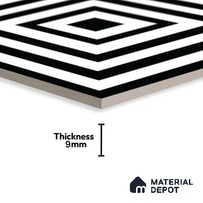 Moroccan Wall & Floor Tile TL 05206 Zellige Illusional Box Multi Colour 1 ft x 1 ft Vitrified Matte Finish - 9 mm | Suitable for Kitchen, Bathroom, Entryway | Please Expect a Slight Variation of Pattern