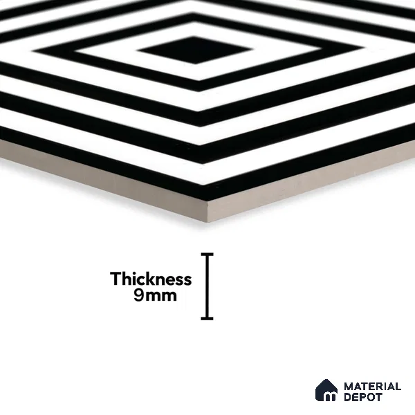 Moroccan Wall & Floor Tile TL 05206 Zellige Illusional Box Multi Colour 1 ft x 1 ft Vitrified Matte Finish - 9 mm | Suitable for Kitchen, Bathroom, Entryway | Please Expect a Slight Variation of Pattern