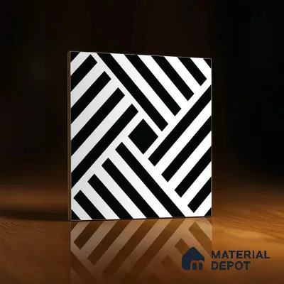 Moroccan Tile TL 05207 Zellige Pixel Black Multi Colour 1 ft x 1 ft Vitrified Matte Finish - 9 mm | Suitable for Kitchen, Bathroom, Balcony Floor & Wall | Please Expect a Slight Variation of Pattern (Sample)