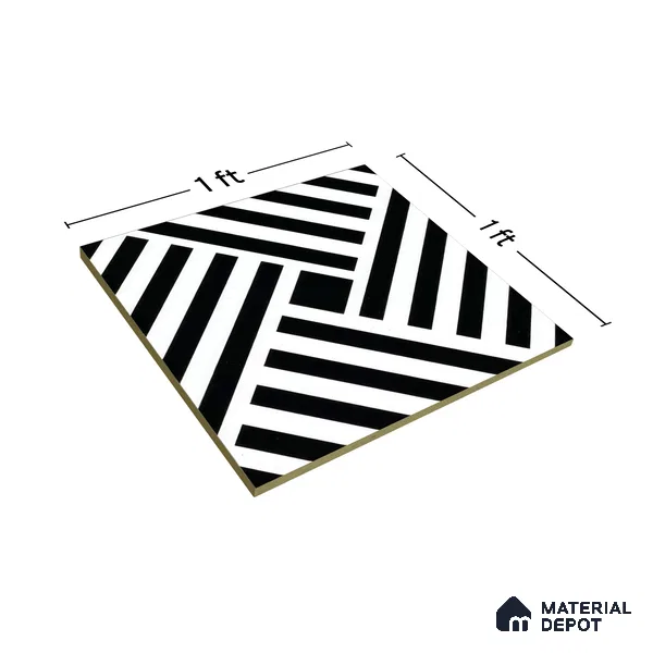 Moroccan Tile TL 05207 Zellige Pixel Black Multi Colour 1 ft x 1 ft Vitrified Matte Finish - 9 mm | Suitable for Kitchen, Bathroom, Balcony Floor & Wall | Please Expect a Slight Variation of Pattern (Sample)
