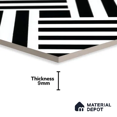 Moroccan Tile TL 05207 Zellige Pixel Black Multi Colour 1 ft x 1 ft Vitrified Matte Finish - 9 mm | Suitable for Kitchen, Bathroom, Balcony Floor & Wall | Please Expect a Slight Variation of Pattern (Sample)
