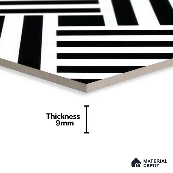 Moroccan Tile TL 05207 Zellige Pixel Black Multi Colour 1 ft x 1 ft Vitrified Matte Finish - 9 mm | Suitable for Kitchen, Bathroom, Balcony Floor & Wall | Please Expect a Slight Variation of Pattern (Sample)
