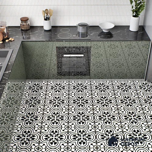 Moroccan Wall & Floor Tile TL 05208 Zellige Floral Pendant Multi Colour 1 ft x 1 ft Vitrified Matte Finish - 9 mm | Suitable for Kitchen, Bathroom, Entryway | Please Expect a Slight Variation of Pattern