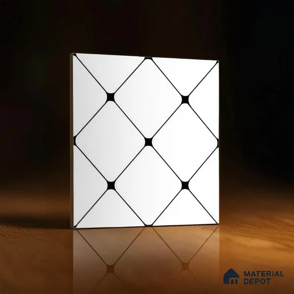 Moroccan Tile TL 05210 Zellige Weaved Web Multi Colour 1 ft x 1 ft Vitrified Matte Finish - 9 mm | Suitable for Kitchen, Bathroom, Balcony Floor & Wall | Please Expect a Slight Variation of Pattern (Sample)