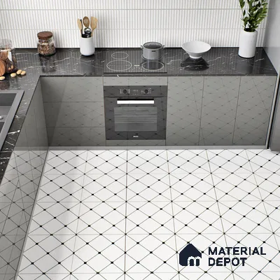 Moroccan Tile TL 05210 Zellige Weaved Web Multi Colour 1 ft x 1 ft Vitrified Matte Finish - 9 mm | Suitable for Kitchen, Bathroom, Balcony Floor & Wall | Please Expect a Slight Variation of Pattern (Sample)