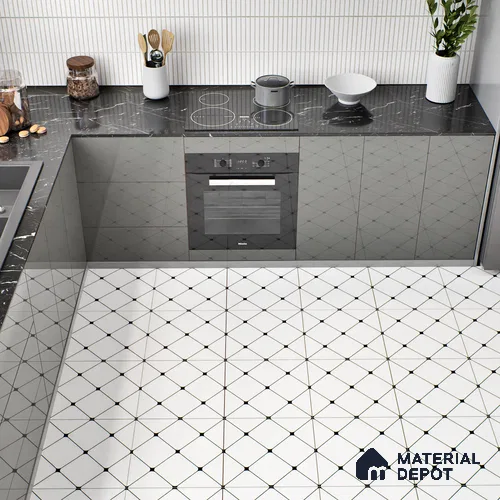 Moroccan Wall & Floor Tile TL 05210 Zellige Weaved Web Multi Colour 1 ft x 1 ft Vitrified Matte Finish - 9 mm | Suitable for Kitchen, Bathroom, Entryway | Please Expect a Slight Variation of Pattern