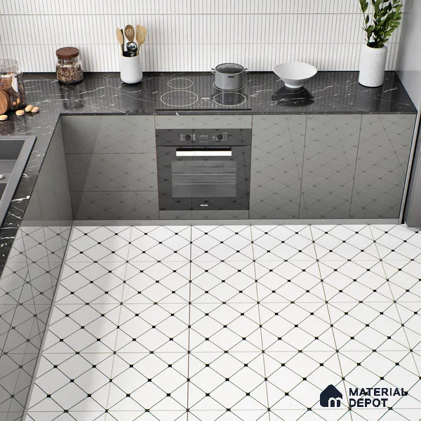 Moroccan Tile TL 05210 Zellige Weaved Web Multi Colour 1 ft x 1 ft Vitrified Matte Finish - 9 mm | Suitable for Kitchen, Bathroom, Balcony Floor & Wall | Please Expect a Slight Variation of Pattern (Sample)