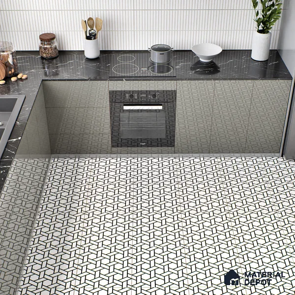 Moroccan Tile TL 05211 Zellige Penrose Passion Multi Colour 1 ft x 1 ft Vitrified Matte Finish - 9 mm | Suitable for Kitchen, Bathroom, Balcony Floor & Wall | Please Expect a Slight Variation of Pattern (Sample)