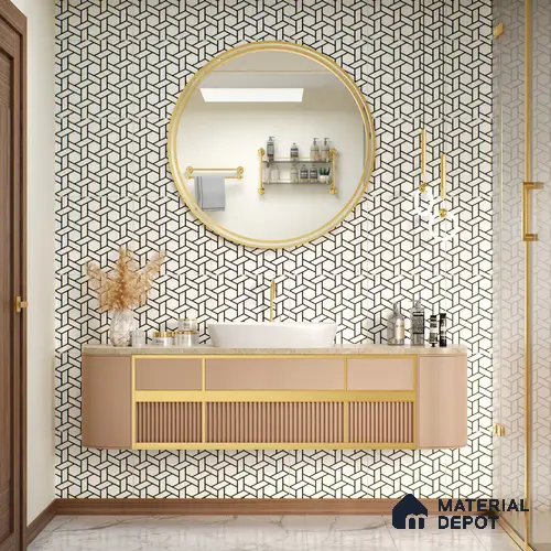 Moroccan Tile TL 05211 Zellige Penrose Passion Multi Colour 1 ft x 1 ft Vitrified Matte Finish - 9 mm | Suitable for Kitchen, Bathroom, Balcony Floor & Wall | Please Expect a Slight Variation of Pattern