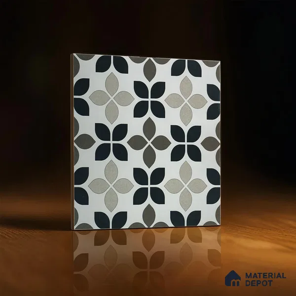 Moroccan Tile TL 05219 B Zellige Monochrome Blossom Multi Colour 1 ft x 1 ft Vitrified Matte Finish - 9 mm | Suitable for Kitchen, Bathroom, Balcony Floor & Wall | Please Expect a Slight Variation of Pattern (Sample)