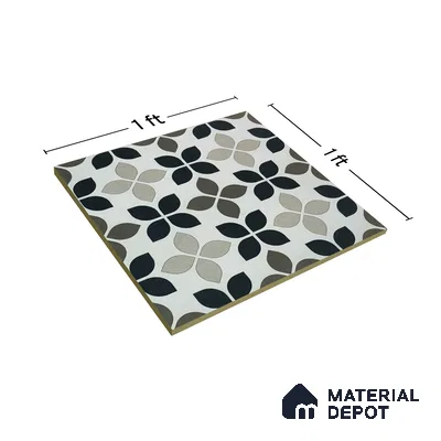 Moroccan Tile TL 05219 B Zellige Monochrome Blossom Multi Colour 1 ft x 1 ft Vitrified Matte Finish - 9 mm | Suitable for Kitchen, Bathroom, Balcony Floor & Wall | Please Expect a Slight Variation of Pattern (Sample)