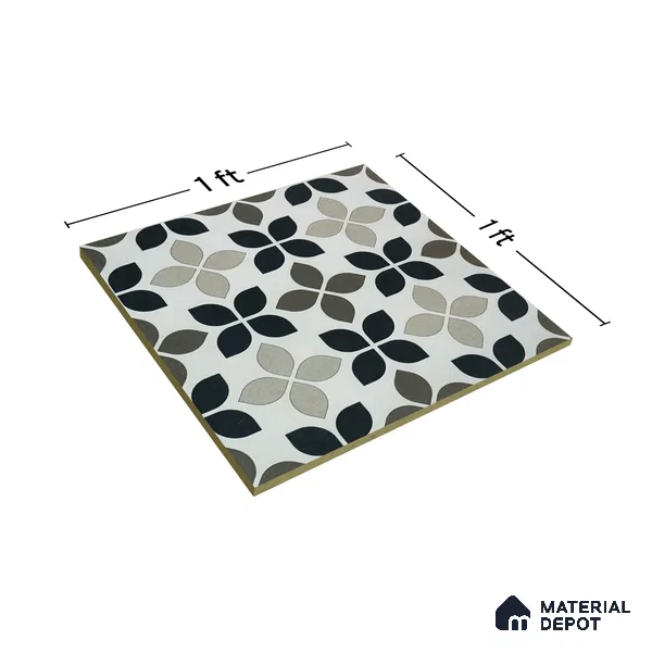 Moroccan Tile TL 05219 B Zellige Monochrome Blossom Multi Colour 1 ft x 1 ft Vitrified Matte Finish - 9 mm | Suitable for Kitchen, Bathroom, Balcony Floor & Wall | Please Expect a Slight Variation of Pattern (Sample)
