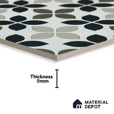 Moroccan Tile TL 05219 B Zellige Monochrome Blossom Multi Colour 1 ft x 1 ft Vitrified Matte Finish - 9 mm | Suitable for Kitchen, Bathroom, Balcony Floor & Wall | Please Expect a Slight Variation of Pattern (Sample)