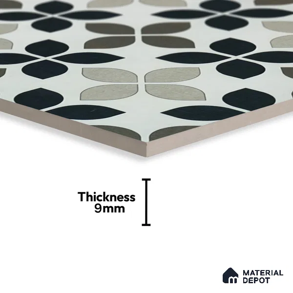 Moroccan Tile TL 05219 B Zellige Monochrome Blossom Multi Colour 1 ft x 1 ft Vitrified Matte Finish - 9 mm | Suitable for Kitchen, Bathroom, Balcony Floor & Wall | Please Expect a Slight Variation of Pattern (Sample)