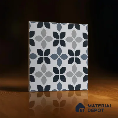 Moroccan Tile TL 05219 Zellige Midnight Blossom Multi Colour 1 ft x 1 ft Vitrified Matte Finish - 9 mm | Suitable for Kitchen, Bathroom, Balcony Floor & Wall | Please Expect a Slight Variation of Pattern (Sample)