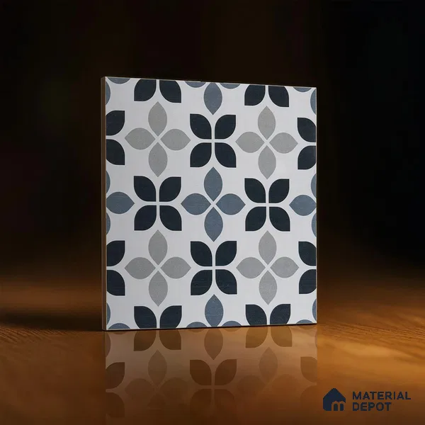 Moroccan Tile TL 05219 Zellige Midnight Blossom Multi Colour 1 ft x 1 ft Vitrified Matte Finish - 9 mm | Suitable for Kitchen, Bathroom, Balcony Floor & Wall | Please Expect a Slight Variation of Pattern (Sample)