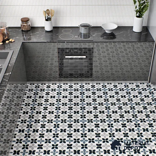 Moroccan Wall & Floor Tile TL 05219 Zellige Midnight Blossom Multi Colour 1 ft x 1 ft Vitrified Matte Finish - 9 mm | Suitable for Kitchen, Bathroom, Balcony | Please Expect a Slight Variation of Pattern